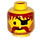 LEGO Yellow Minifigure Head with Messy Hair, Moustache and Eyepatch (Safety Stud) (3626)