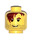 LEGO Amarillo Minifigura Cabeza con Messy Pelo, Barba corta, Ancha Negro Eyebrows (Espiga de seguridad) (3626 / 83697)