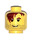 LEGO Geel Minifigure Hoofd met Messy Haar, Stubble, Dik Zwart Eyebrows (Veiligheids Stud) (3626 / 83697)