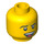 LEGO Yellow Minifigure Head with Open Mouth showing Teeth and Tongue (Recessed Solid Stud) (3626 / 94569)
