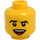 LEGO Yellow Minifigure Head with Open Mouth showing Teeth and Tongue (Recessed Solid Stud) (3626 / 94569)