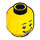 LEGO Gul Minifigur Hoved med Open Mund Smile og Tand Gap (Forsænket solid knops) (3626 / 14609)