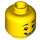 LEGO Yellow Minifigure Head with Open Mouth Smile and Tooth Gap (Recessed Solid Stud) (3626 / 14609)