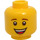 LEGO Yellow Minifigure Head with Open Mouth Smile (Recessed Solid Stud) (3626 / 37481)