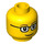 LEGO Gelb Minifigure Kopf mit Rectangular Glasses (Einbau-Vollbolzen) (13629 / 46506)