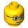 LEGO Amarillo Minifigura Cabeza con Rectangular Gafas (Espiga sólida hueca) (13629 / 46506)