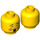 LEGO Gelb Minifigure Kopf mit rot Cheeks und Open, Singing Mouth (Einbau-Vollbolzen) (3626 / 21339)