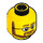 LEGO Geel Minifigure Hoofd met Ronde Glasses, Brown Beard en Raised Rechtsaf Eyebrow (Veiligheids Stud) (13514 / 51521)