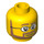 LEGO Yellow Minifigure Head with Round Glasses, Brown Beard and Raised Right Eyebrow (Safety Stud) (13514 / 51521)