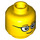 LEGO Yellow Minifigure Head with Rounded Glasses (Recessed Solid Stud) (3626 / 21025)