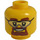 LEGO Geel Minifigure Hoofd met Safety Goggles (Verzonken Solid Stud) (3626 / 10158)
