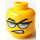 LEGO Yellow Minifigure Head with Scar and Sunglasses (Safety Stud) (3626 / 54462)