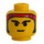 LEGO Gul Minifigur Hode med Sideburns og Rød Bandana (Sikkerhetsknott) (3626)