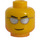 LEGO Yellow Minifigure Head with Silver Sunglasses (Recessed Solid Stud) (12487 / 21024)