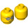 LEGO Gelb Minifigure Kopf mit Silber Sunglasses (Einbau-Vollbolzen) (12487 / 21024)