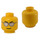 LEGO Yellow Minifigure Head with Silver Sunglasses (Recessed Solid Stud) (12487 / 21024)