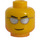 LEGO Yellow Minifigure Head with Silver Sunglasses (Safety Stud) (12487 / 21024)
