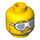LEGO Yellow Minifigure Head with Slotted Sunglasses, Shaved Eyebrow and Gold Teeth (Safety Stud) (3626 / 93398)