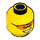 LEGO Gelb Minifigure Kopf mit Smile und Orange Goggles (Einbau-Vollbolzen) (13636 / 99810)