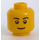 LEGO Amarillo Minifigura Cabeza con Smile y Blanco Pupils (Espiga sólida hueca) (15123 / 50181)