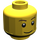 LEGO Gelb Minifigure Kopf mit Smile und Weiß Pupils (Einbau-Vollbolzen) (15123 / 50181)