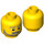 LEGO Gelb Minifigure Kopf mit Smile, Beard, und Eye Wrinkles (Einbau-Vollbolzen) (11960 / 19549)