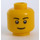 LEGO Geel Minifigure Hoofd met Smile, Pupils en Eyebrows (Veiligheids Stud) (15123 / 50181)