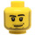 LEGO Gelb Minifigure Kopf mit Smirk und Stubble Beard (Einbau-Vollbolzen) (14070 / 51523)