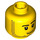 LEGO Yellow Minifigure Head with Smirk and Stubble Beard (Recessed Solid Stud) (14070 / 51523)