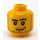 LEGO Yellow Minifigure Head with Smirk and Stubble Beard (Safety Stud) (3626)