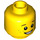 LEGO Geel Minifigure Hoofd met Surprised Smile en Freckles (Verzonken Solid Stud) (12327 / 90787)