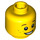 LEGO Giallo Minifigure Testa con Surprised Smile e Freckles (Perno solido incassato) (12327 / 90787)