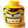 LEGO Giallo Minifigure Testa con Sottile Argento Occhiali da sole, Grande Sorriso (Perno di sicurezza) (3626 / 42326)