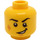 LEGO Yellow Motorcycle Driver Minifigure Head (Recessed Solid Stud) (3626 / 65644)