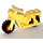 LEGO Yellow Motorcycle Old Style with Red Wheels