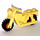 LEGO Jaune Moto Old Style avec rouge roues