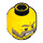 LEGO Yellow Moustache and Sideburns Minifigure Head (Recessed Solid Stud) (14263 / 19547)