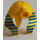 LEGO Yellow Mummy Headdress with Blue and Gold Stripes with Inside Split Ring