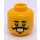 LEGO Giallo Nutcracker Doppio lato Testa con Rosa Cheeks, Nero Mustache e Neutral Bocca / Smile con Denti (Perno solido incassato) (3626)