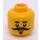 LEGO Giallo Nutcracker Doppio lato Testa con Rosa Cheeks, Nero Mustache e Neutral Bocca / Smile con Denti (Perno solido incassato) (3626)