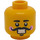 LEGO Giallo Nutcracker Doppio lato Testa con Rosa Cheeks, Nero Mustache e Neutral Bocca / Smile con Denti (Perno solido incassato) (3626)