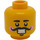 LEGO Yellow Nutcracker Dual Sided Head with Pink Cheeks, Black Mustache and Neutral Mouth / Smile with Teeth (Recessed Solid Stud) (3626)