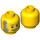 LEGO Yellow Old Fishing Store Fisherman Minifigure Head (Recessed Solid Stud) (3626 / 35724)