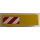 LEGO Yellow Panel 1 x 4 with Rounded Corners with red and white danger stripes on the left Sticker (15207)