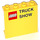 LEGO Geel Paneel 1 x 4 x 3 met &quot;TRUCK SHOW&quot; en Lego logo zonder Zwart Border Sticker zonder zijsteunen, holle noppen (4215)