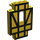 LEGO Jaune Panneau 2 x 5 x 6 avec Fenêtre avec Noir Half-Timber (4444)