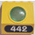 LEGO Yellow Panel 3 x 4 x 3 with Porthole with &#039;442&#039; Sticker (30080)