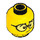 LEGO Yellow Patient with Black Hair Minifigure Head (Recessed Solid Stud) (3626 / 38736)