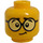 LEGO Yellow Patient with Black Hair Minifigure Head (Recessed Solid Stud) (3626 / 38736)