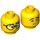 LEGO Yellow Patient with Black Hair Minifigure Head (Recessed Solid Stud) (3626 / 38736)